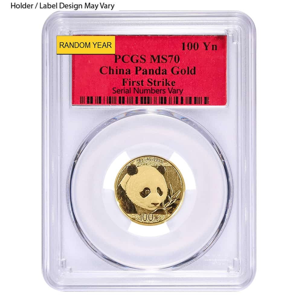 8 Gram Chinese Gold Panda NGC / PCGS MS 70 (Random Year) thumbnail 4