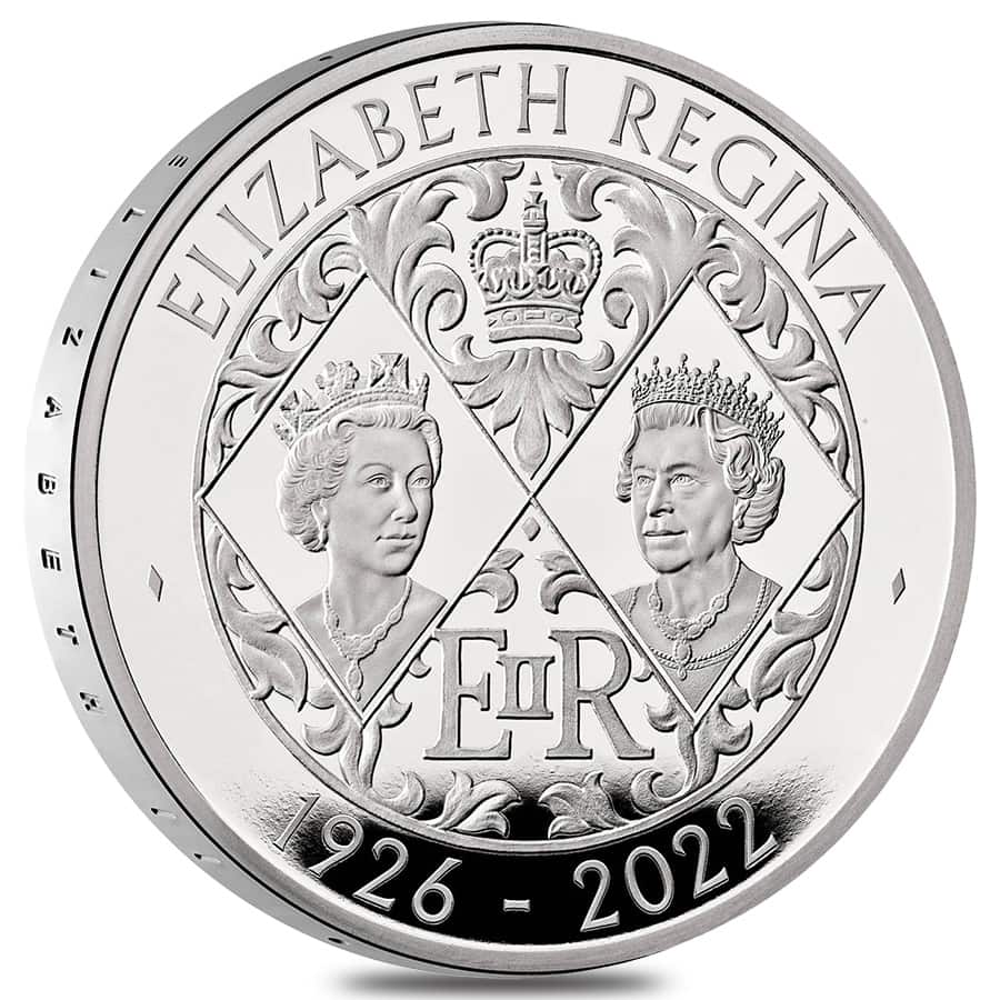 2022 Great Britain 56.56 gram Queen Elizabeth II Piedfort Proof Silver Coin .925 Fine (w/Box & COA) thumbnail 3