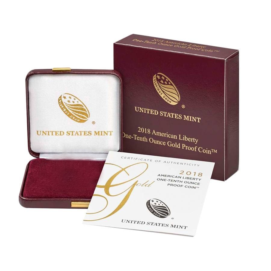 NO COIN - 2018 W 1/10 oz $10 American Liberty Proof Gold Coin (OEM Box)