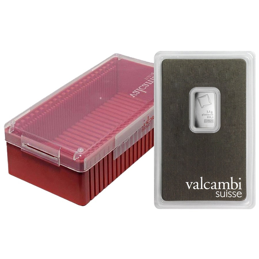 2.5 Gram Platinum Bar - Valcambi Suisse .9995 Fine (in Assay) thumbnail 4