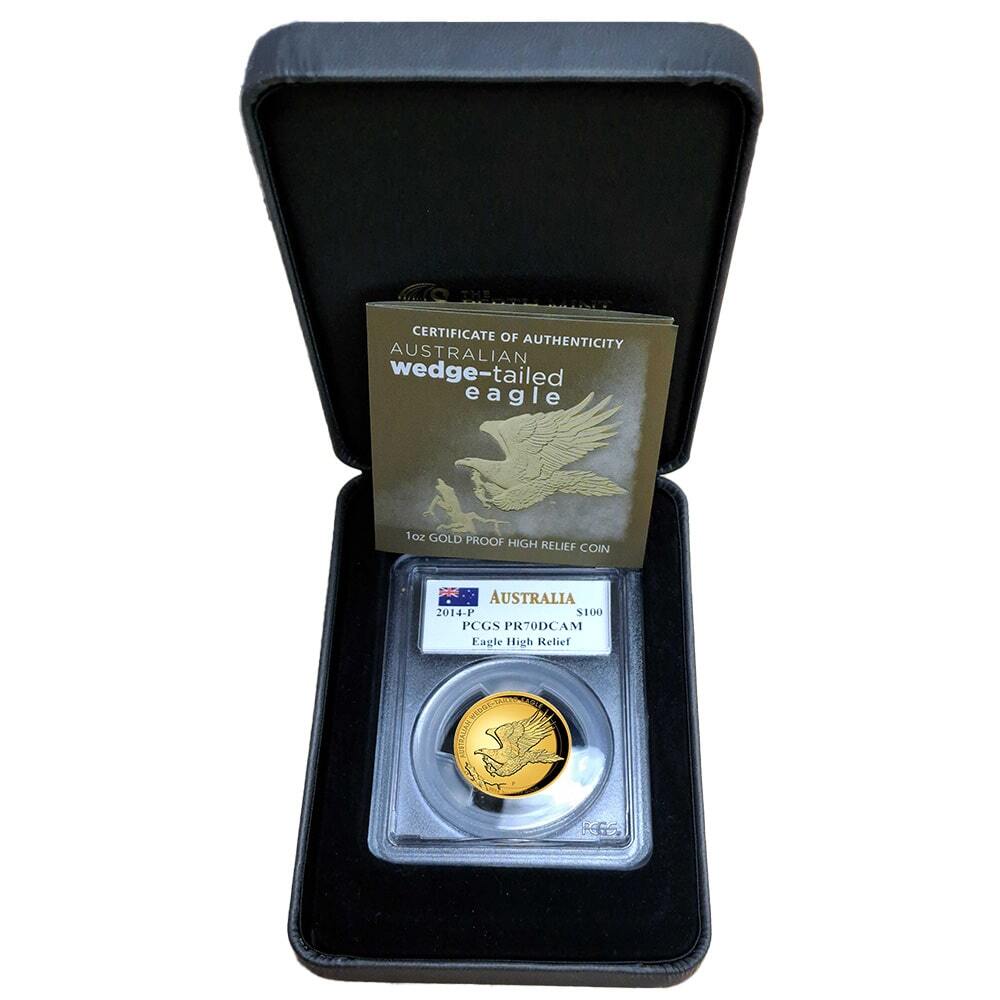 2014 1 oz Proof Gold Australian Wedge-Tailed Eagle Perth Mint PCGS PF 70 DCAM (John M. Mercanti) thumbnail 4