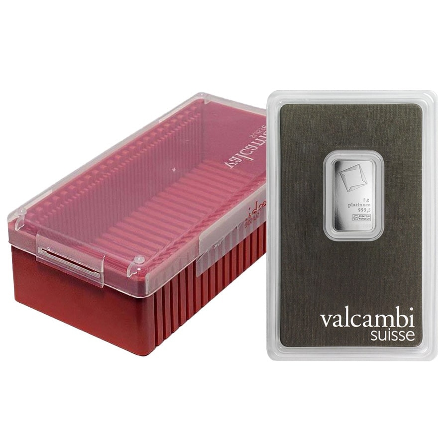 5 Gram Platinum Bar - Valcambi Suisse .9995 Fine (in Assay) thumbnail 4