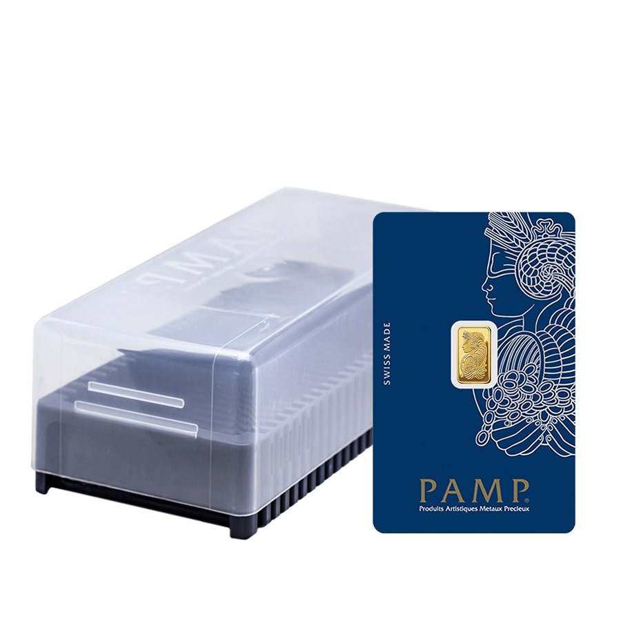 Box of 25 - 1 Gram Gold Bar PAMP Suisse Lady Fortuna Veriscan .9999 Fine (in Assay)