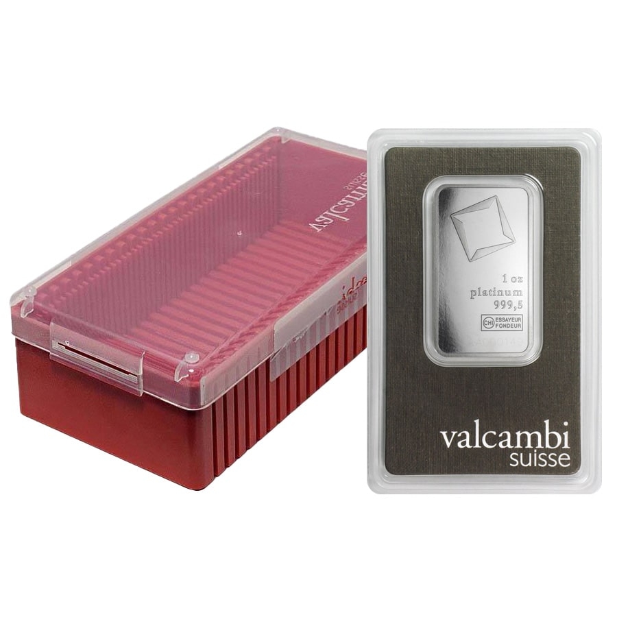1 oz Platinum Bar - Valcambi Suisse .9995 Fine (in Assay) thumbnail 4
