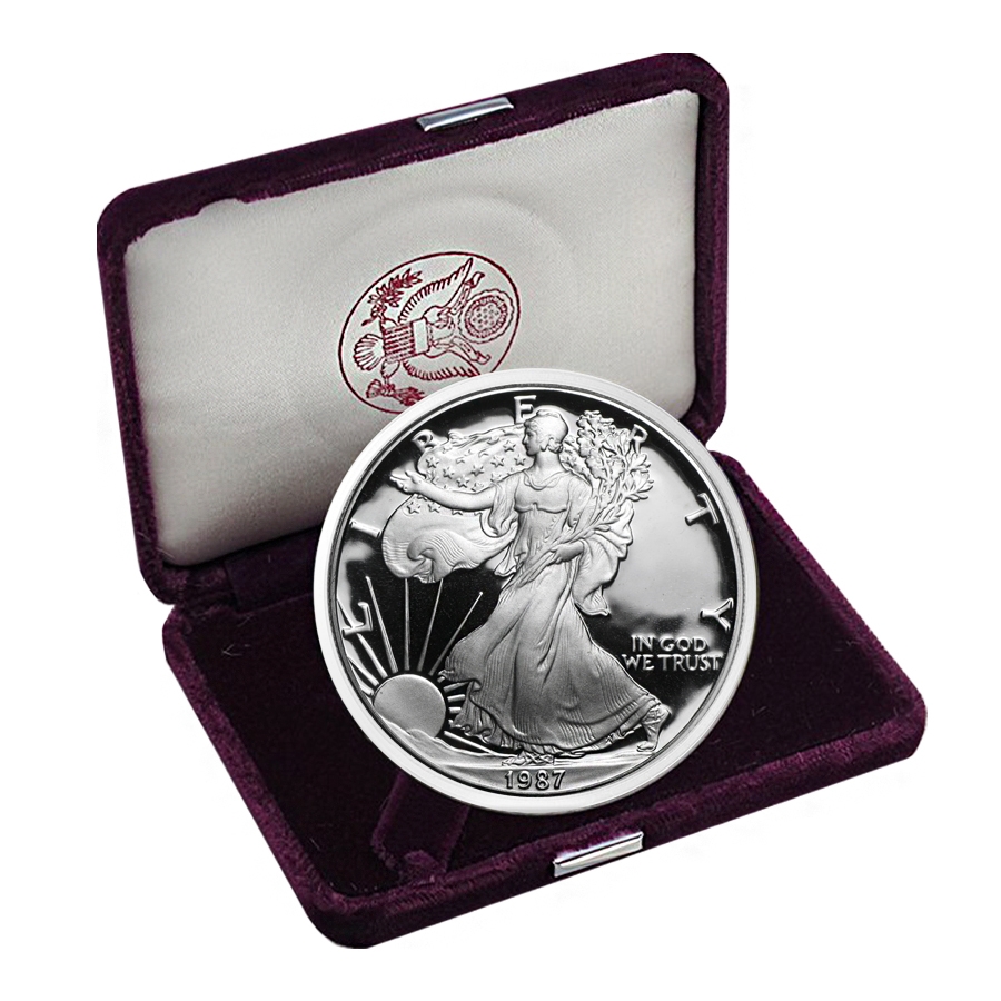 1987-S 1 oz Proof Silver American Eagle (w/Box & COA) thumbnail 4