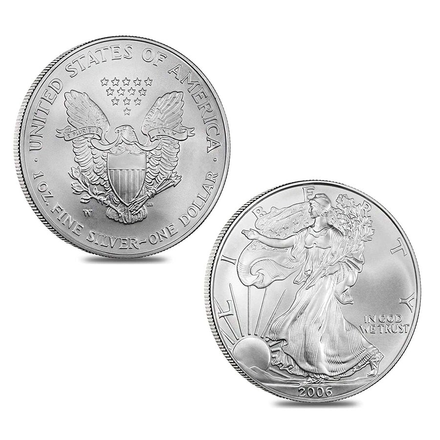 2006 W/P 1 oz Silver American Eagle 3-Coin Set - 20th Anniversary (w/Box & COA) thumbnail 4