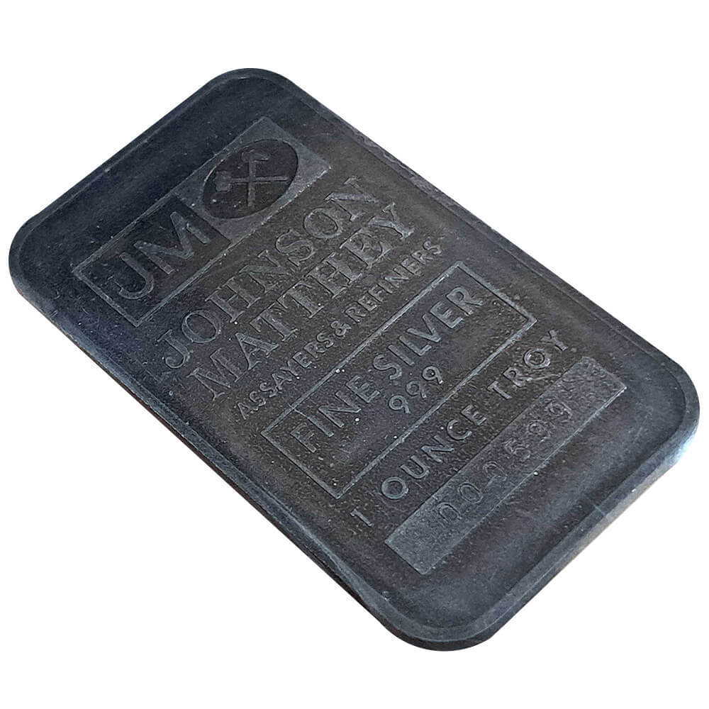 1 oz Johnson Matthey American Heritage Life Insurance Company 25th Ann. Silver Bar .999 Fine thumbnail 3