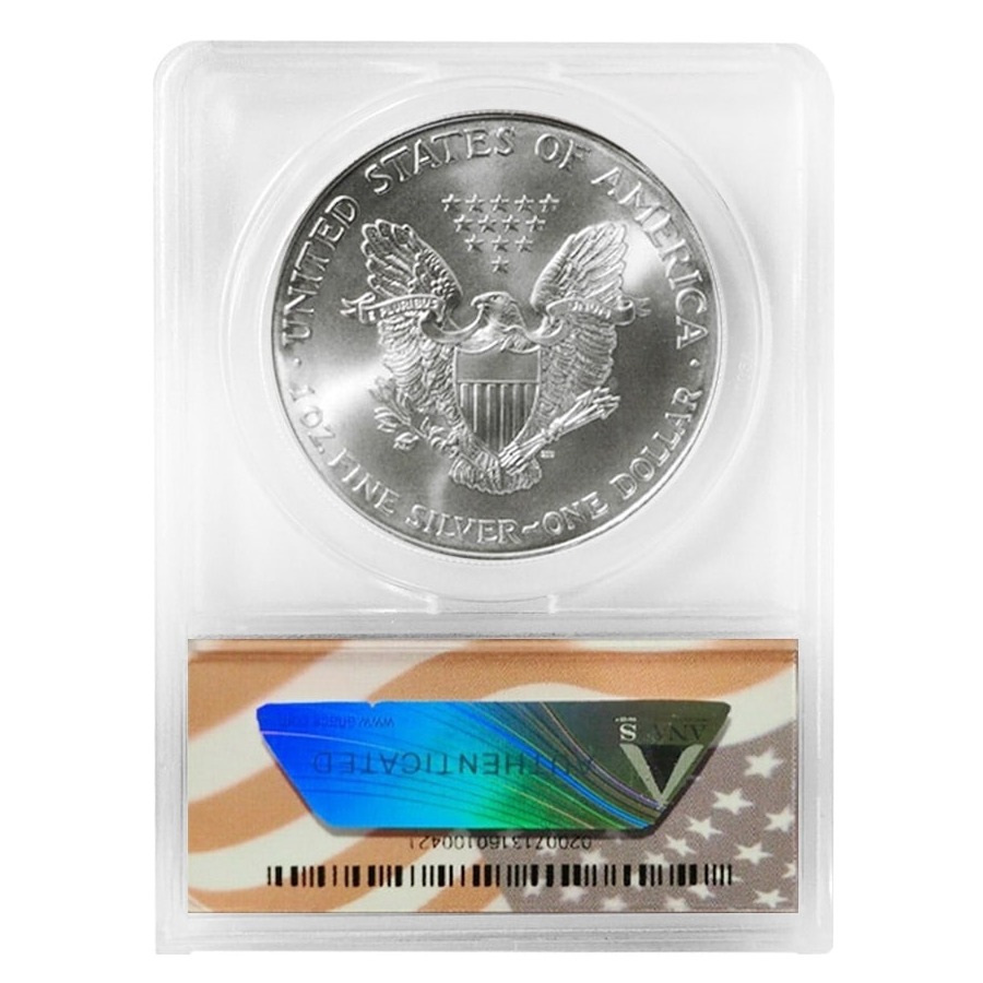 1 oz Silver American Eagle ANACS MS 70 (Random Year) thumbnail 2