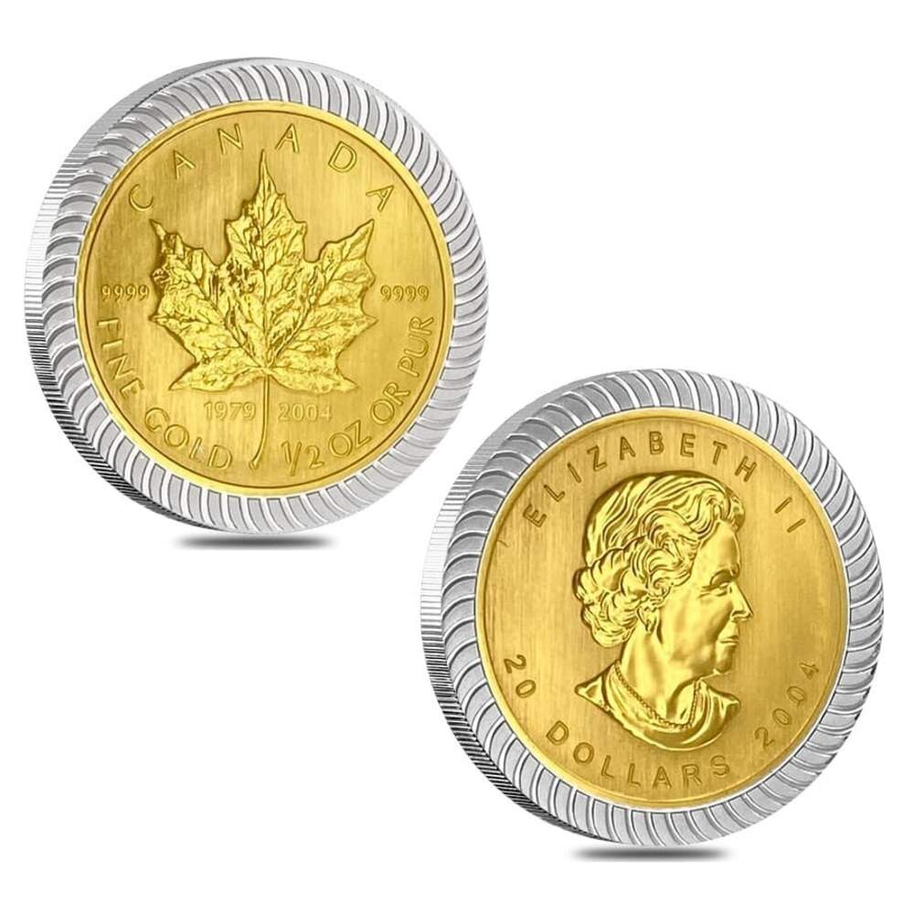 2004 Canada 1.94 oz Gold / Silver Maple Leaf 25th Ann. Bi-Metallic 6-Coin Set (w/Box & COA) thumbnail 3