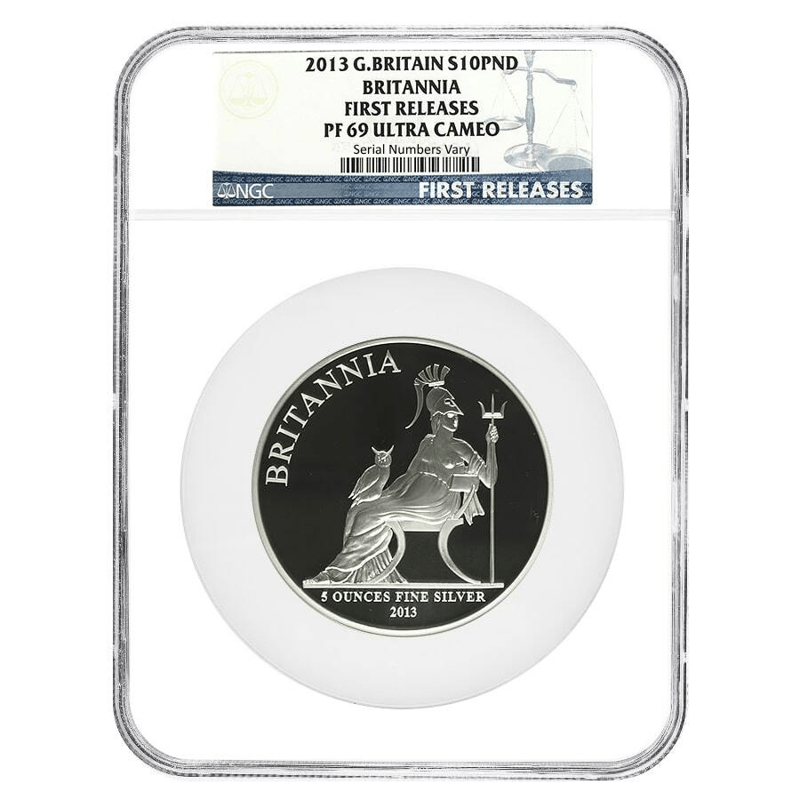 2013 Great Britain 5 oz Proof Silver Britannia NGC PF 69 UCAM FR