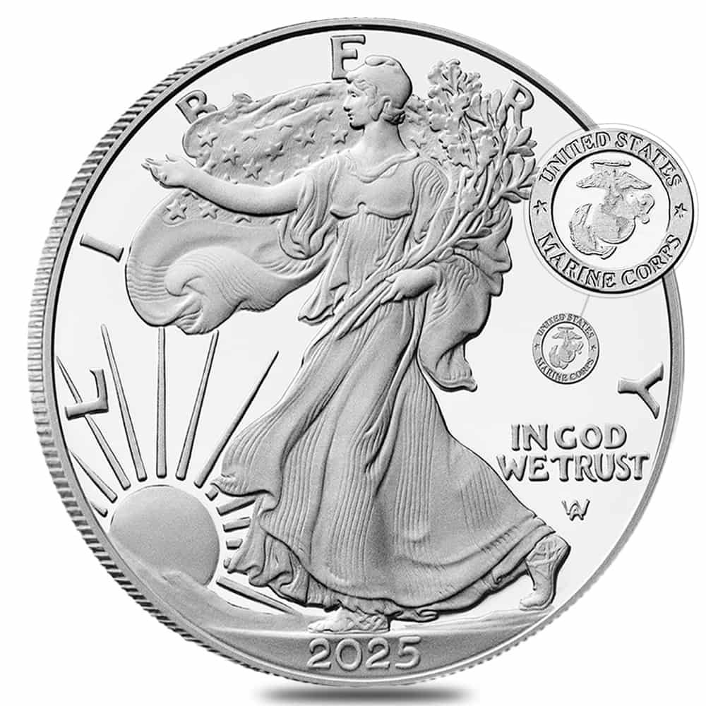 2025-P Marine Corps Privy 1 oz Proof Silver American Eagle PCGS PF 69 AR Philadelphia thumbnail 3