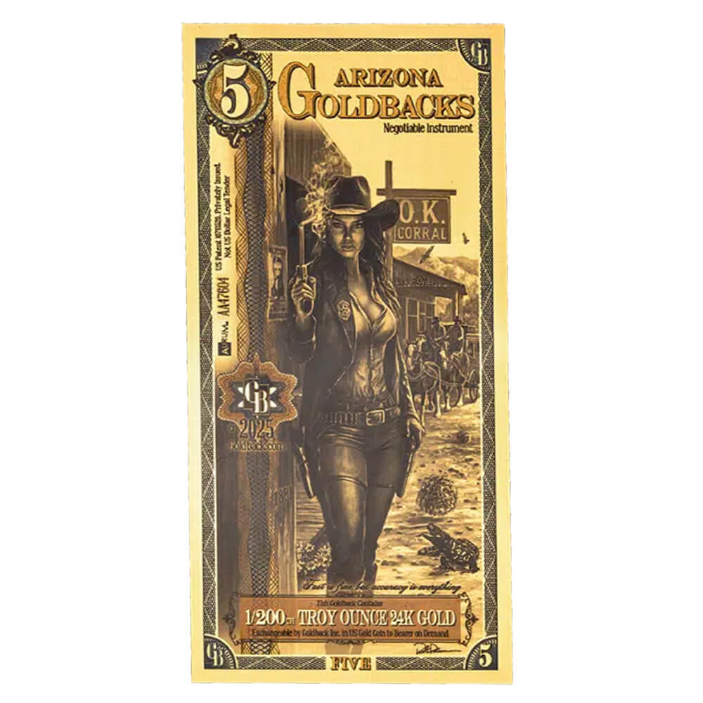 5 Arizona Goldback 1/200 oz 24K Gold Foil Aurum Note thumbnail 3