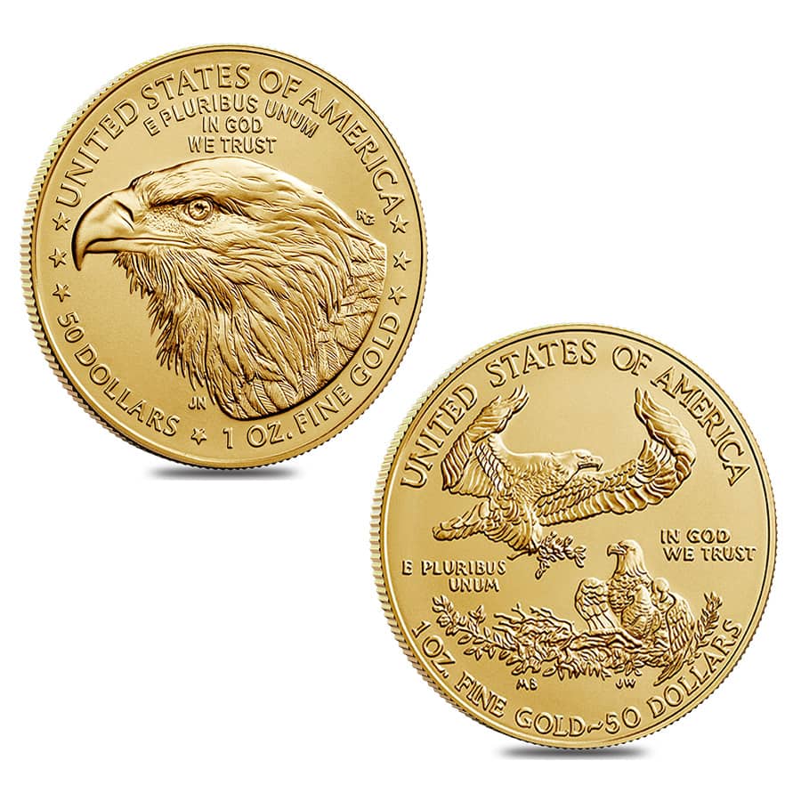 Roll of 20 - 1 oz Gold American Eagle $50 Coin BU (Random Year) thumbnail 3