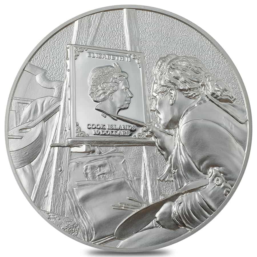 2023 Cook Islands 2 oz Silver Masters of Art Claude Monet Coin thumbnail 3