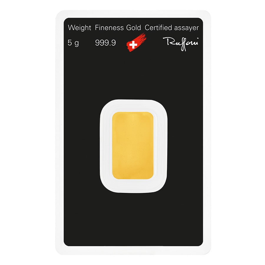 5 Gram Argor Heraeus Gold Bar .9999 Fine (in Assay) thumbnail 3