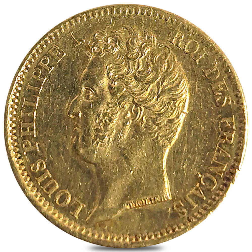 France Gold 20 Francs Louis Philippe I Avg Circ AGW .1867 oz (Random Year, 1830-1848)