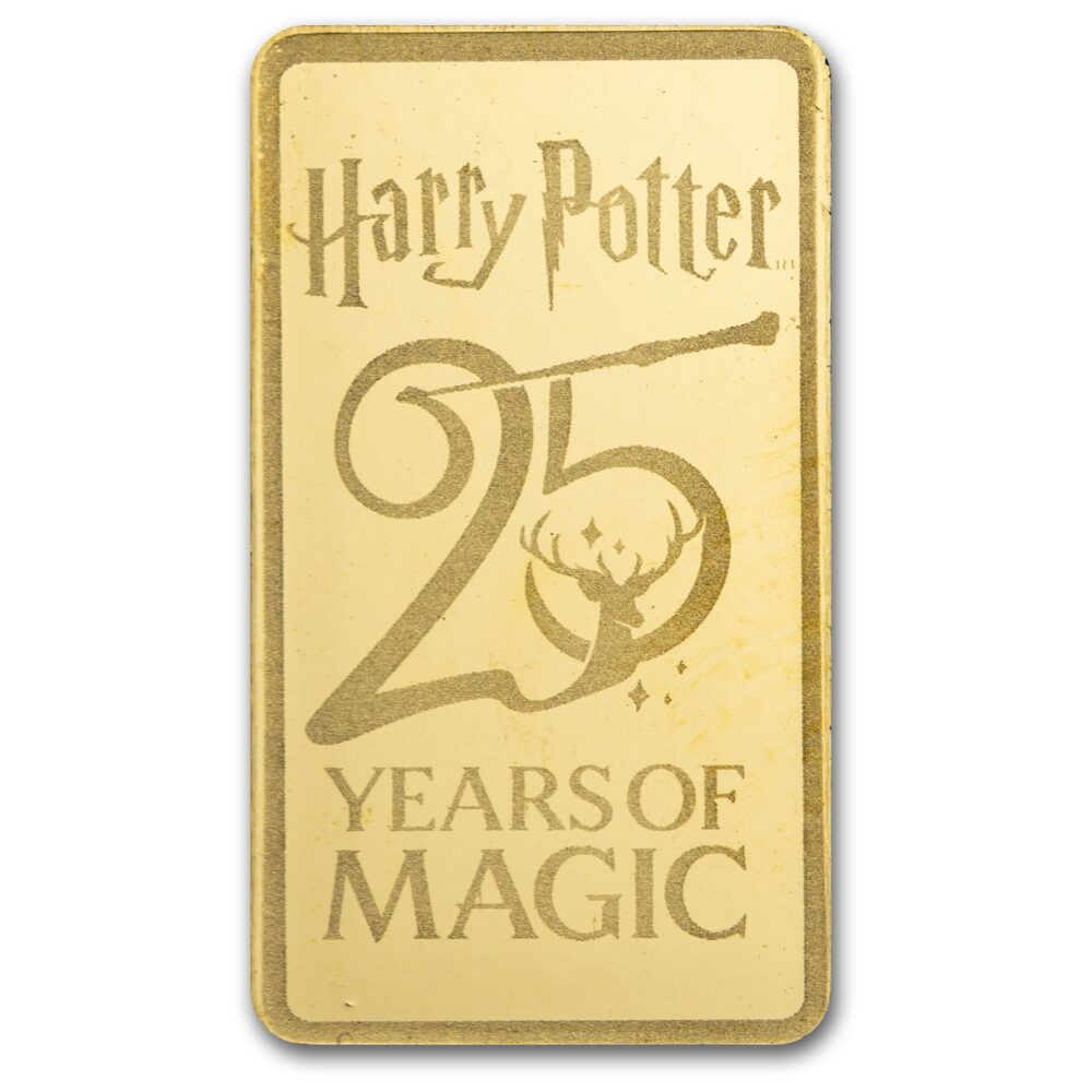 1/2 Gram Harry Potter 25th Anniversary Gold Bar .9999 Fine (in TEP) thumbnail 4