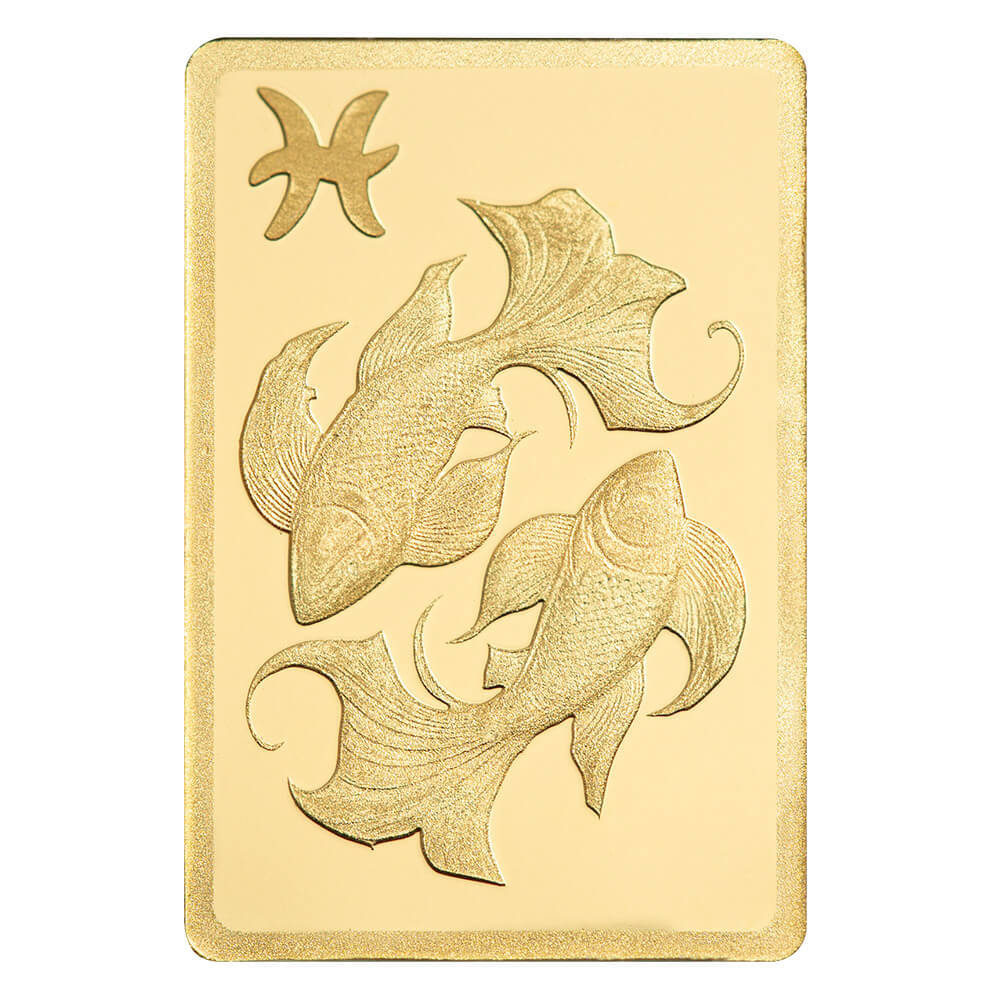 1/2 Gram PAMP Suisse Pisces Zodiac Gold Bar (in Assay) thumbnail 4