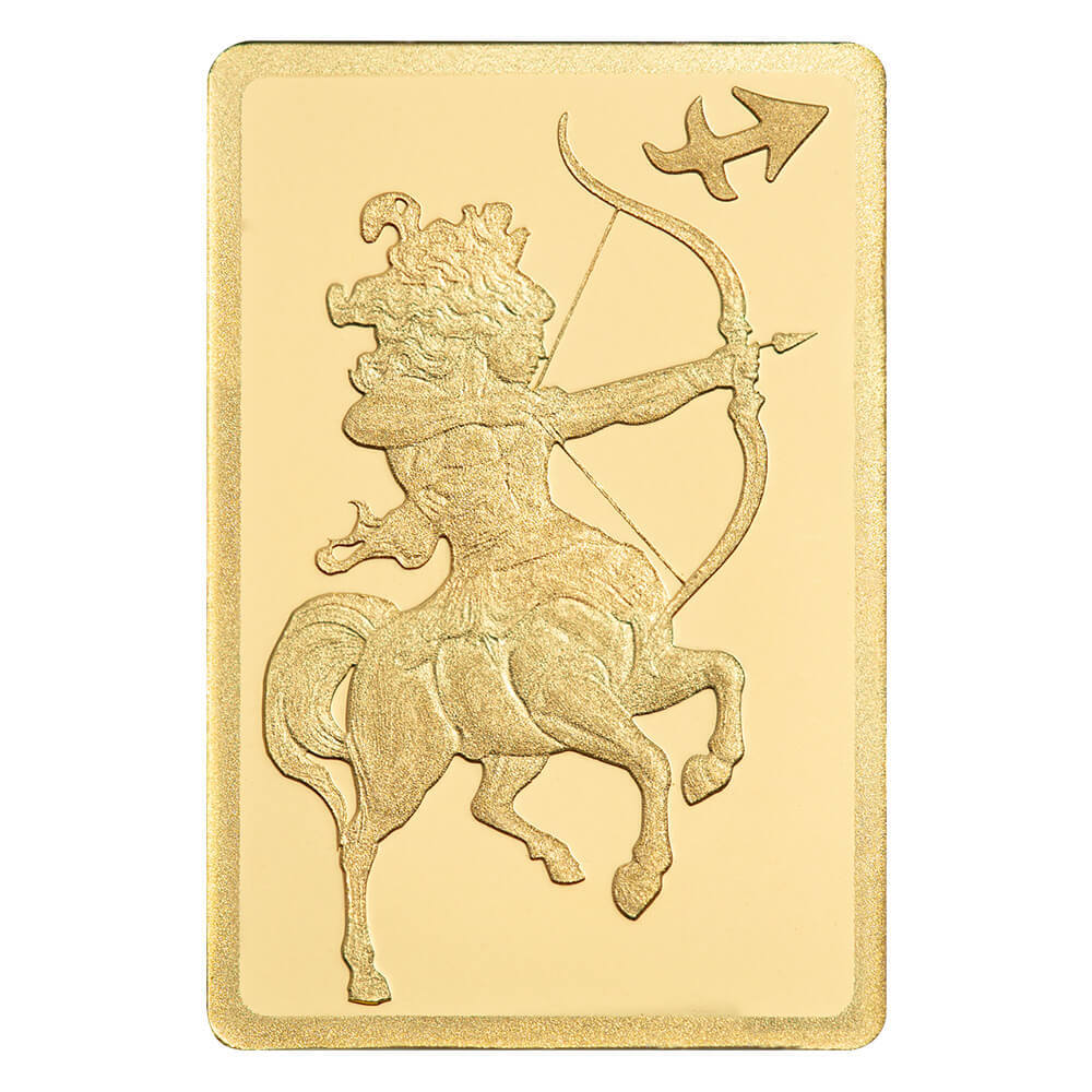 1/2 Gram PAMP Suisse Sagittarius Zodiac Gold Bar (in Assay) thumbnail 4
