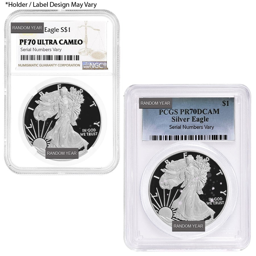 MILKY - 1 oz Proof Silver American Eagle NGC / PCGS PF 70 (Random Year) thumbnail 3