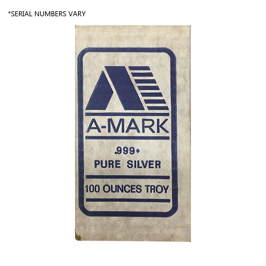 100 oz A-Mark Vintage Pressed Silver Bar .999 Fine thumbnail 4