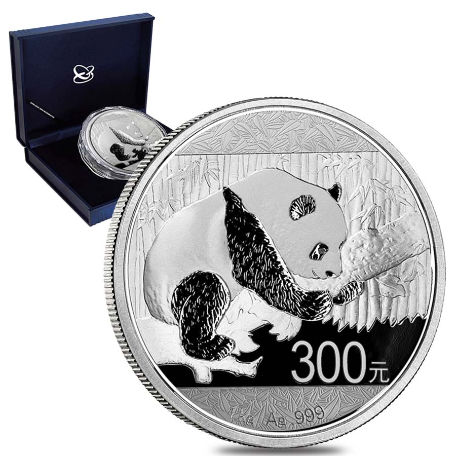 2016 1 kilo Chinese Silver Panda 300 Yuan .999 Fine Proof (w/Box & COA)