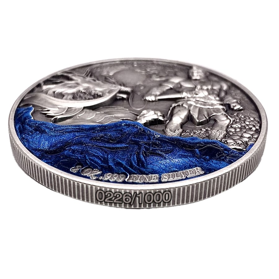 2023 Chad 2 oz Silver Dragon and Cyclops - Mythical Creatures Series Antiqued High Relief Coin (w/Box) thumbnail 4
