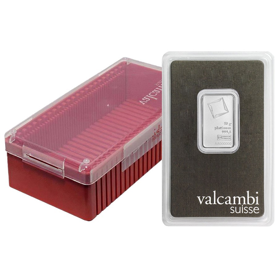 10 Gram Platinum Bar - Valcambi Suisse .9995 Fine (in Assay) thumbnail 4