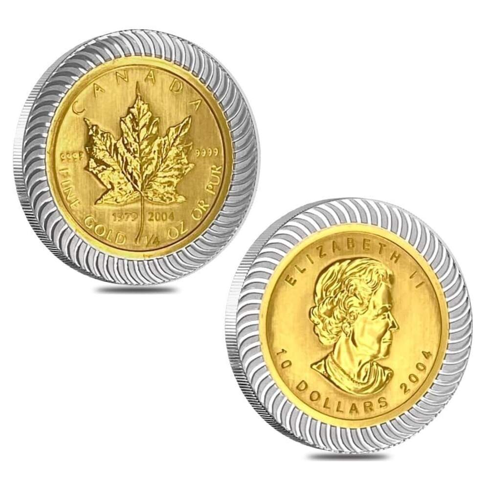 2004 Canada 1.94 oz Gold / Silver Maple Leaf 25th Ann. Bi-Metallic 6-Coin Set (w/Box & COA) thumbnail 4