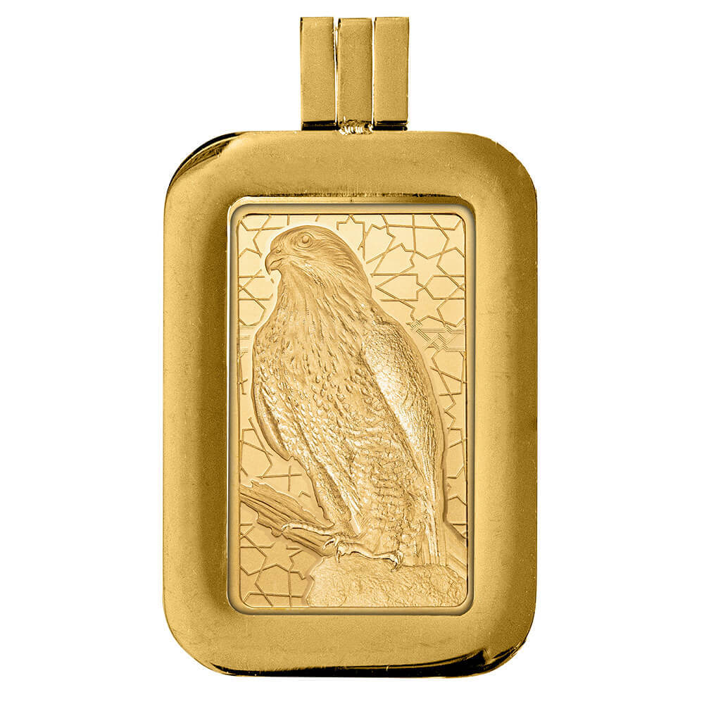 5 Gram PAMP Suisse Arabian Falcon Gold Bar .9999 Fine (w/ Frame) thumbnail 4