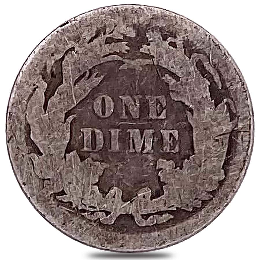 1837-1891 Seated Liberty Dime 10C Silver Coin Circulated (Random Year) thumbnail 4