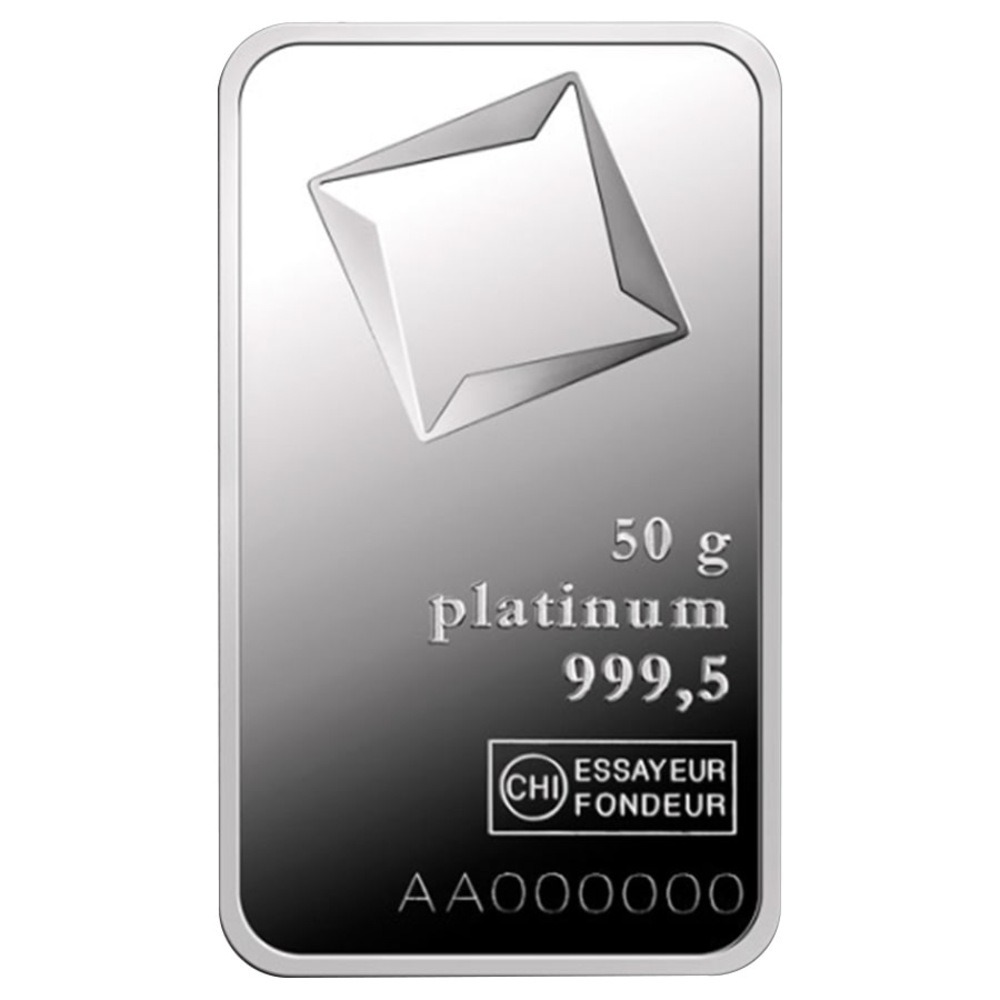 50 Gram Platinum Bar - Valcambi Suisse .9995 Fine (in Assay) thumbnail 4