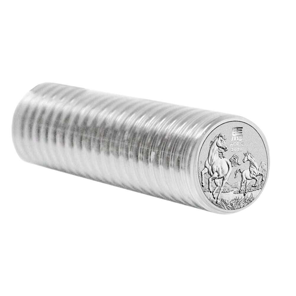 Roll of 20 - 2026 1/2 oz Silver Lunar Horse BU Australian Perth Mint thumbnail 4