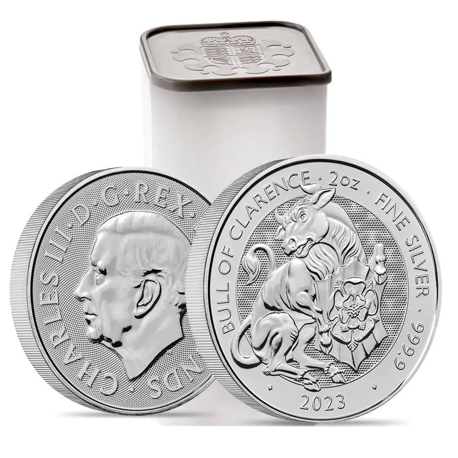 2023 GB 2 oz Silver The Tudor Beasts Bull of Clarence Coin BU thumbnail 3