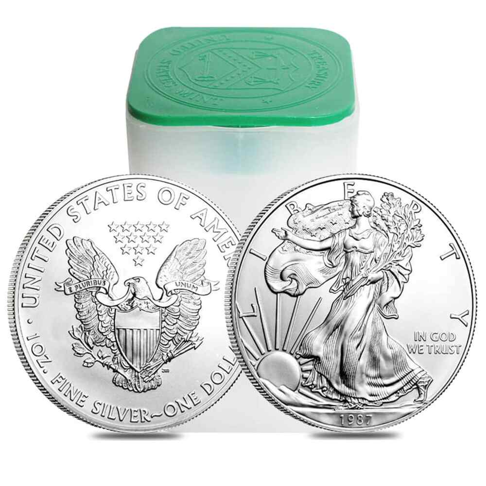 1987 1 oz Silver American Eagle $1 Coin BU thumbnail 3