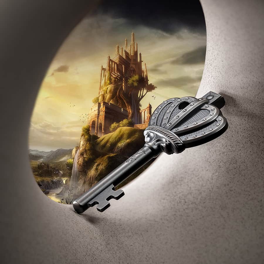 2023 Cook Islands 1 oz Silver Key to My Kingdom Antiqued Coin thumbnail 4