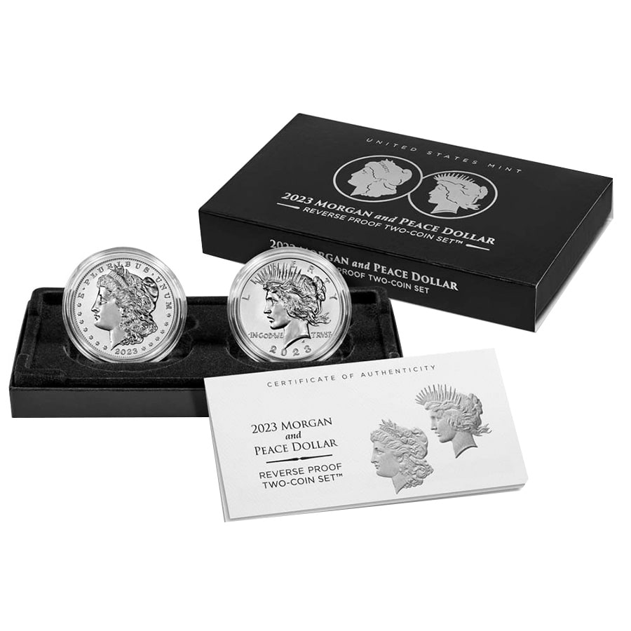 2023-S Morgan and Peace Silver Dollar Reverse Proof 2-Coin Set (w/Box & COA) thumbnail 4