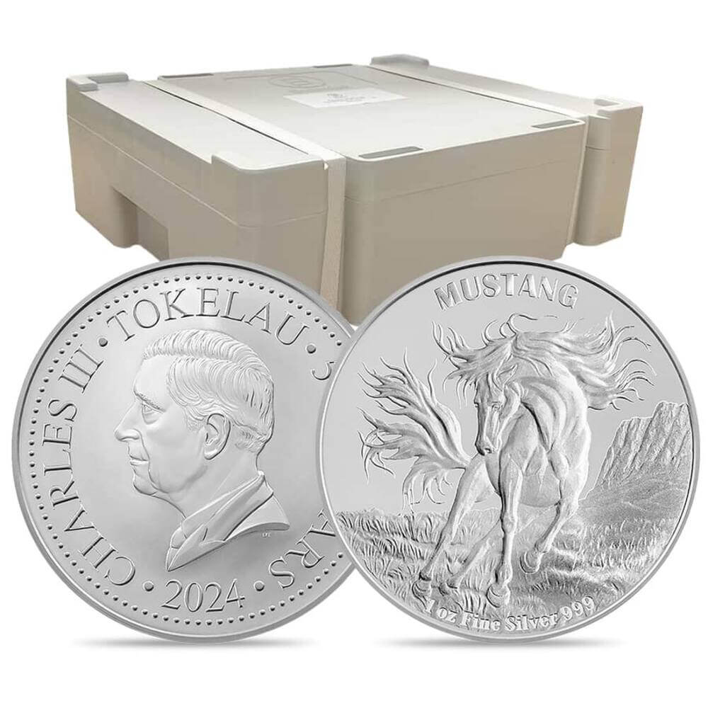 Tube of 20 - 2024 Tokelau 1 oz Mustang Silver Coin .999 Fine thumbnail 4