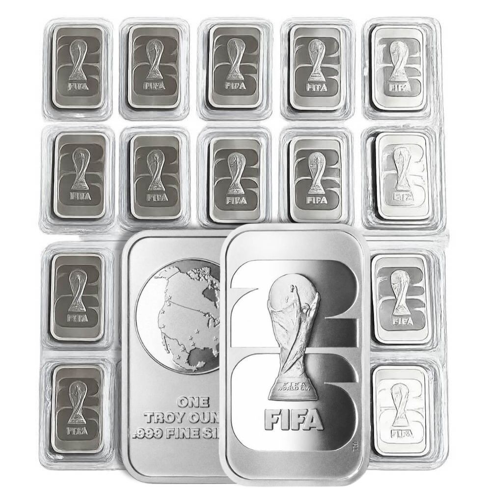 Lot of 20 - 2026 1 oz FIFA World Cup Silver Bar .999 Fine