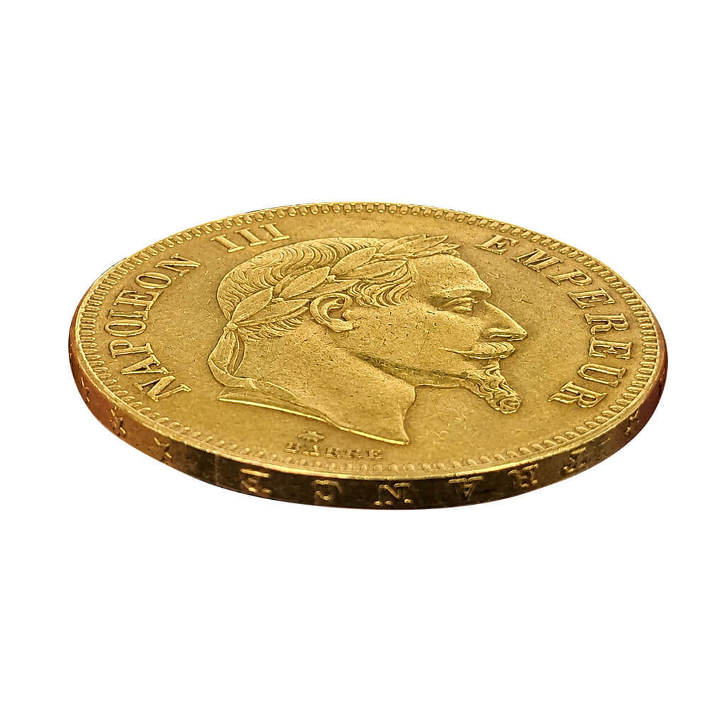 France 100 Francs Napoleon III Laureate Head Gold Coin Avg Circ (Random Year) thumbnail 3