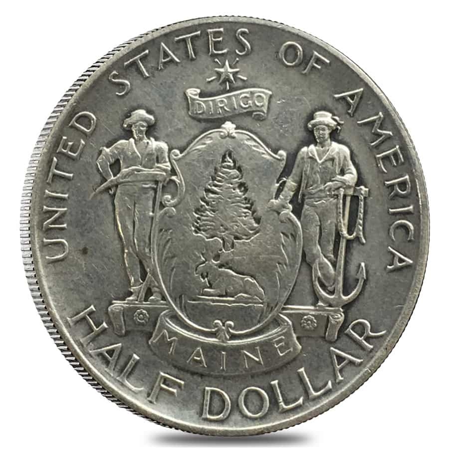 1920 Maine Centennial Half Dollar 90% Silver Commem Avg Circ