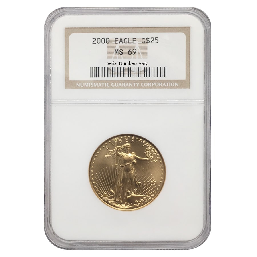 2000 1/2 oz $25 Gold American Eagle NGC MS 69