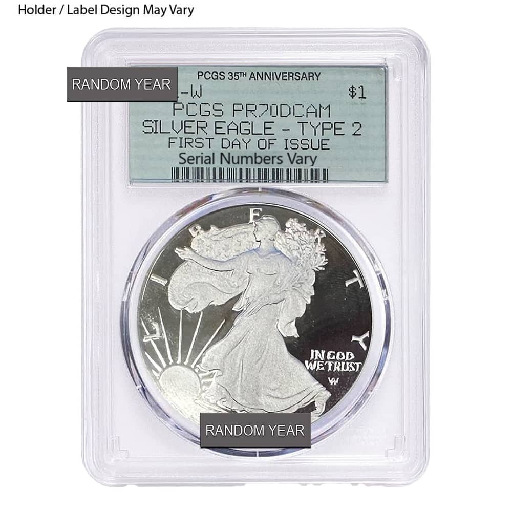 1 oz Proof Silver American Eagle NGC/PCGS PF 70 FDOI (Random Year) thumbnail 3
