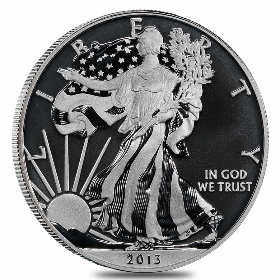 2013-W 1 oz Enhanced Silver American Eagle $1 Coin (in Cap) thumbnail 3