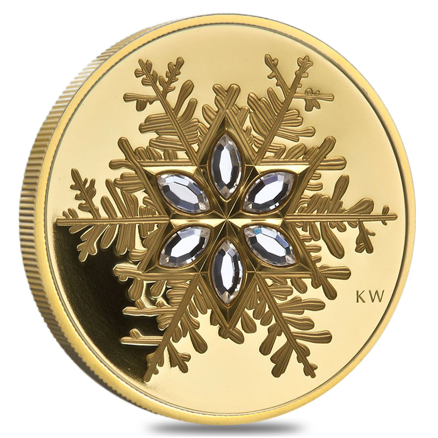 2006 Canada Proof Gold $300 Crystal Snowflake Coin