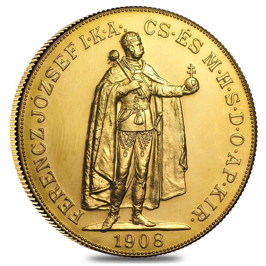 1908 Hungary Gold 100 Korona AU/BU (Restrike)