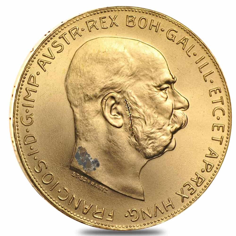 100 Corona Austrian Gold Coin Scruffy (Random Year) thumbnail 2