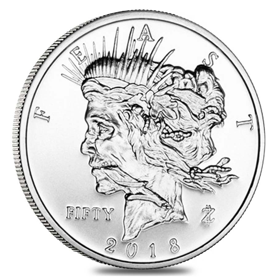 Zombucks "Feast Dollar" 1 oz .999 Fine Silver Round