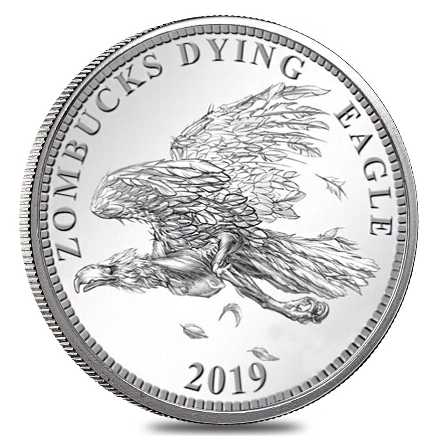 Zombucks "Dying Eagle" 1 oz .999 Fine Silver Round