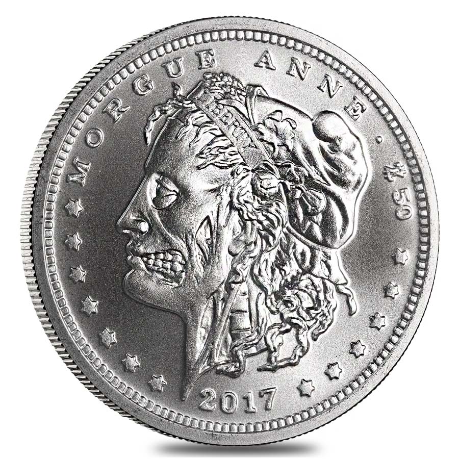 Zombucks "Morgue Anne" 1 oz .999 Fine Silver Round